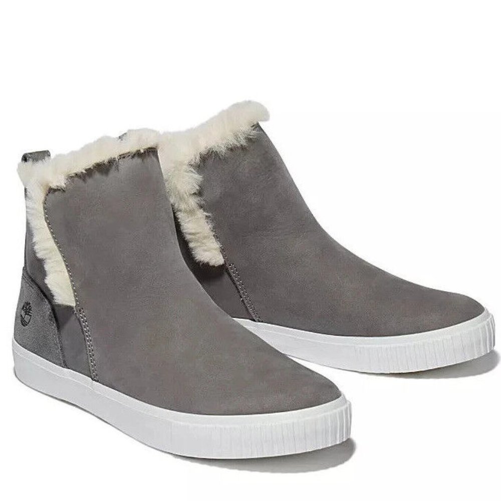 Timberland Skyla Bay Grey Nubuck Pull On Ankle Short Boots Bootie Shoes 8 10 11